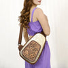 ADBG1146 American Darling Floral Hand Tooled Bag -Hair on Cowhide Sling