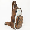 ADBG1146 American Darling Floral Hand Tooled Bag -Hair on Cowhide Sling