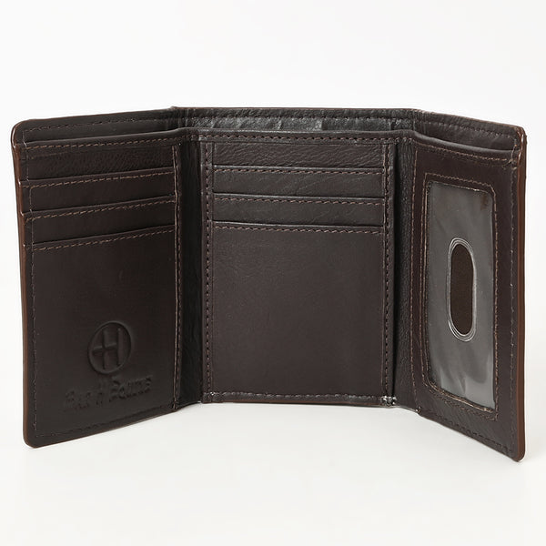 BEBGM167-Western Leather Trifold Wallet