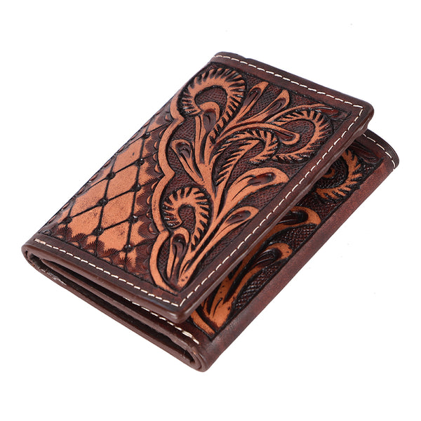 BEBGM169-Western Leather Trifold Wallet