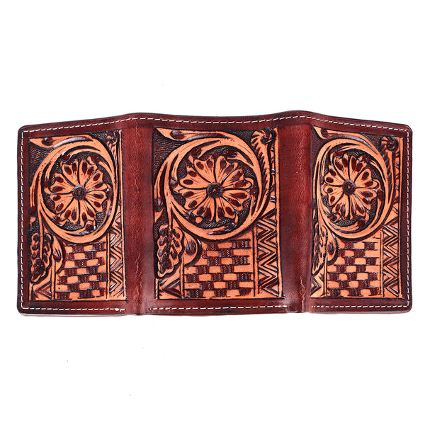 BEBGM174-Western Leather Trifold Wallet