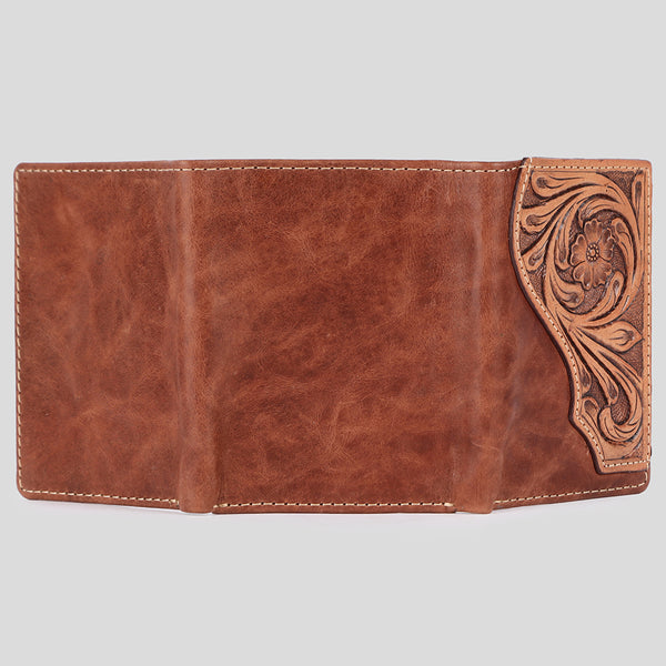 BEBGM177-Western Leather Trifold Wallet