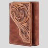 BEBGM177-Western Leather Trifold Wallet