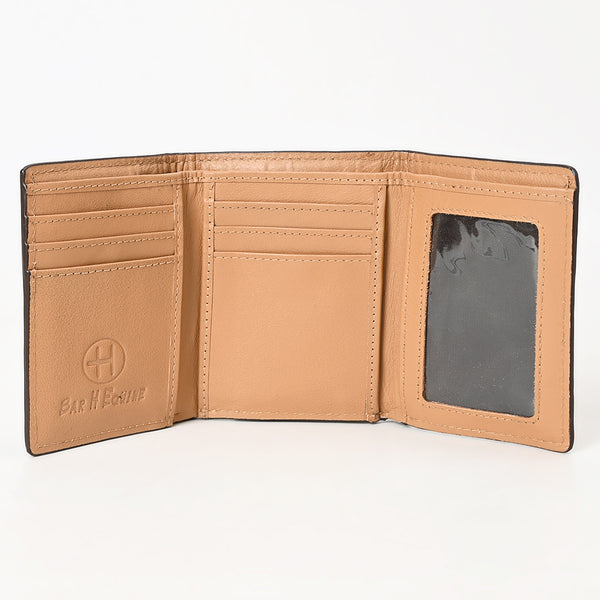 BEBGM184-Western Leather Trifold Wallet