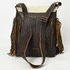 ADBGM416 Engraved Designed Hair-On Fringe Messenger Bag with Braided Trim - American Darling