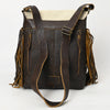 ADBGM416 Engraved Designed Hair-On Fringe Messenger Bag with Braided Trim - American Darling