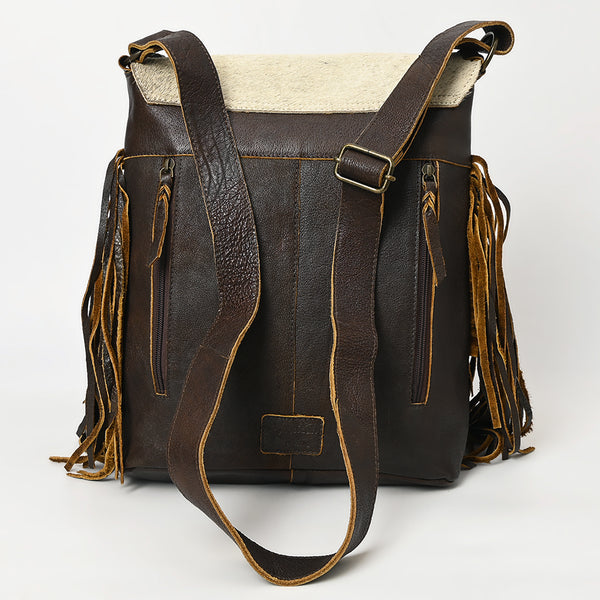 ADBGM416 Engraved Designed Hair-On Fringe Messenger Bag with Braided Trim - American Darling