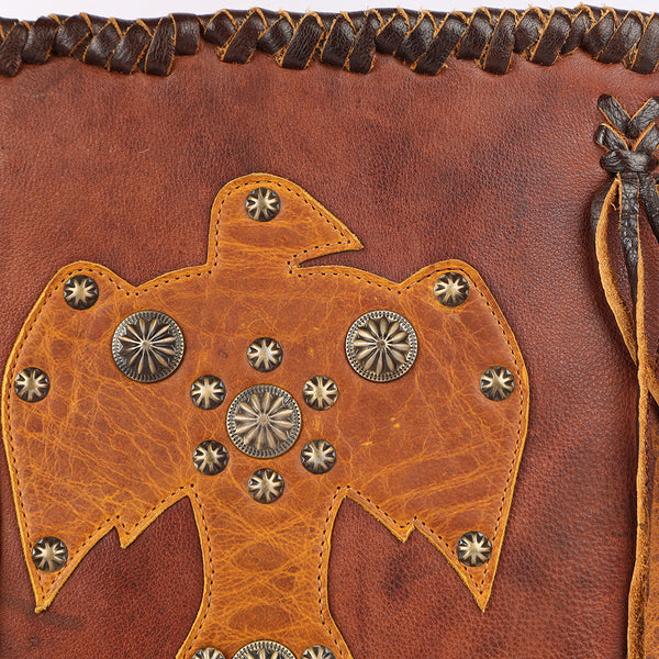 ADBGM422 Thunderbird Leather Hobo Bag with Fringe & Concho Accents - American Darling