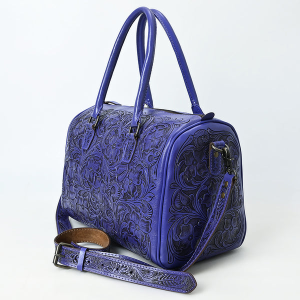 ADBG1483 American Darling Hand-Tooled Leather Duffel Bag | Floral Carved Travel Carryall