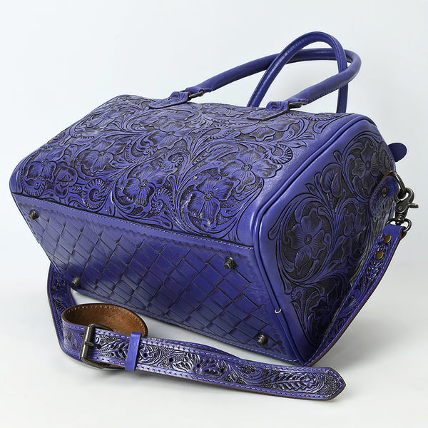 ADBG1483 American Darling Hand-Tooled Leather Duffel Bag | Floral Carved Travel Carryall