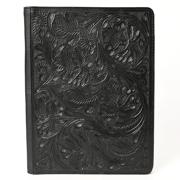 ADBG1232 American Darling Western Hand-Tooled Leather Portfolio Bag - Floral Carved Genuine Leather Case