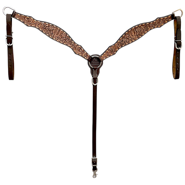 BER416-Western Leather Breast Collar