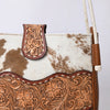 ADBG1485 American Darling Cowhide Crossbody Bag | Hand-Tooled Leather Saddle Purse
