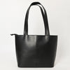 ADBGZ837A Black Hand-Tooled Leather Tote Bag Western Floral Elegance