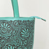 ADBGZ837 Hand-Tooled Leather Tote Bag - Western Floral Statement