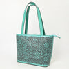 ADBGZ837 Hand-Tooled Leather Tote Bag - Western Floral Statement