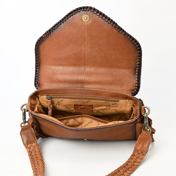 ADBGM429 Hair-On Hide Foldover Fringe Bag with Braided Strap - American Darling