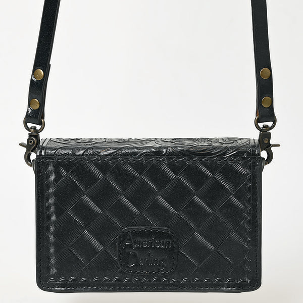 ADBG1491 American Darling Hand-Tooled Leather Small Cross Body Bag Floral Carved Western Purse