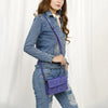 ADBG1491 American Darling Hand-Tooled Leather Small Cross Body Bag Floral Carved Western Purse