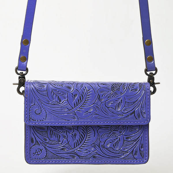 ADBG1491 American Darling Hand-Tooled Leather Small Cross Body Bag Floral Carved Western Purse