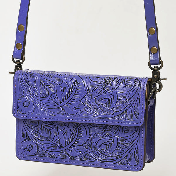 ADBG1491 American Darling Hand-Tooled Leather Small Cross Body Bag Floral Carved Western Purse