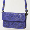 ADBG1491 American Darling Hand-Tooled Leather Small Cross Body Bag Floral Carved Western Purse
