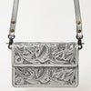 ADBG1491 American Darling Hand-Tooled Leather Small Cross Body Bag Floral Carved Western Purse