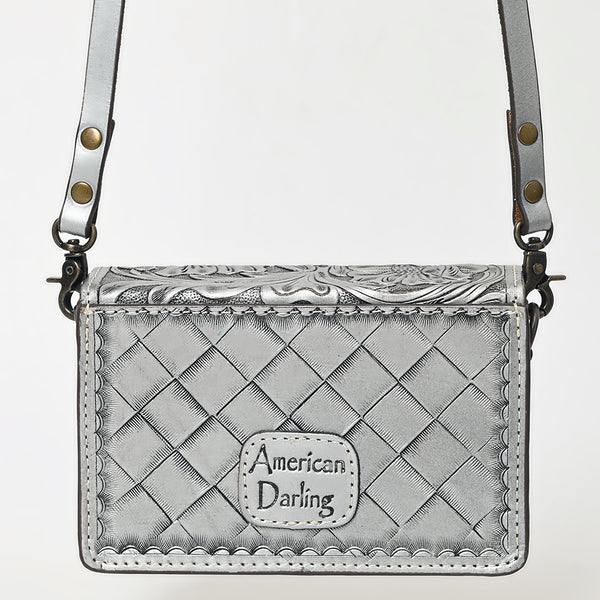 ADBG1491 American Darling Hand-Tooled Leather Small Cross Body Bag Floral Carved Western Purse