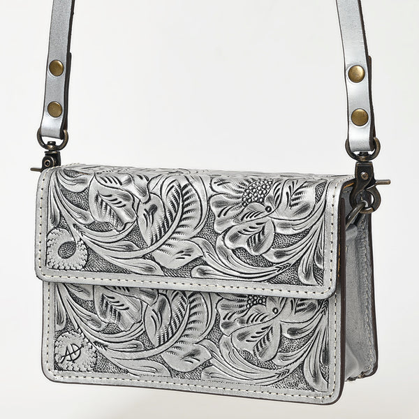ADBG1491 American Darling Hand-Tooled Leather Small Cross Body Bag Floral Carved Western Purse