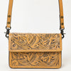 ADBG1491 American Darling Hand-Tooled Leather Small Cross Body Bag Floral Carved Western Purse