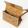 ADBG1491 American Darling Hand-Tooled Leather Small Cross Body Bag Floral Carved Western Purse