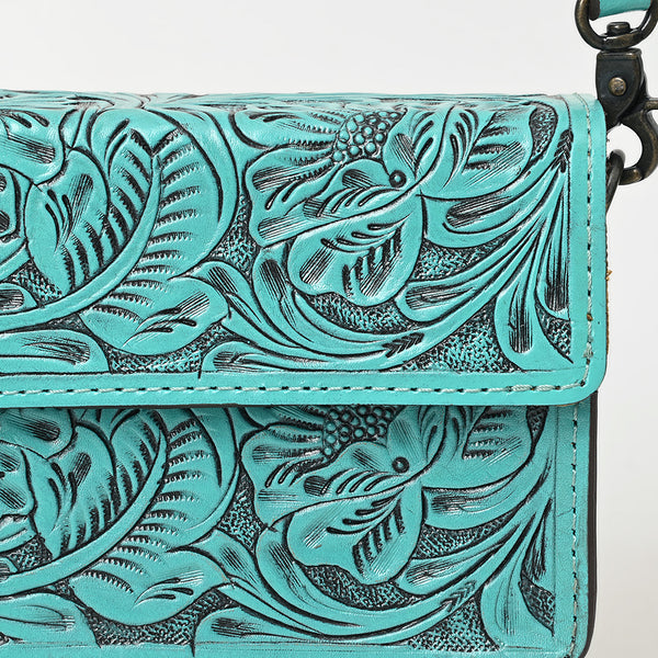 ADBG1491 American Darling Hand-Tooled Leather Small Cross Body Bag Floral Carved Western Purse