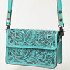 ADBG1491 American Darling Hand-Tooled Leather Small Cross Body Bag Floral Carved Western Purse
