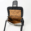 ADBG1503 American Darling Western Leather Small Cross Body Bag with Hair-On Cowhide & Tooled Panel