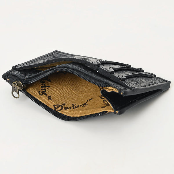 ADBG1506 American Darling Western Leather Card Holder Bag with Hand-Tooled Floral Carved Detail