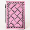 ADBG1506 American Darling Pink Western Leather Card Holder Bag with Hand-Tooled Floral Carving