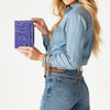 ADBG1506 American Darling Western Leather Card Holder Bag with Hand-Tooled Floral Carved Detail