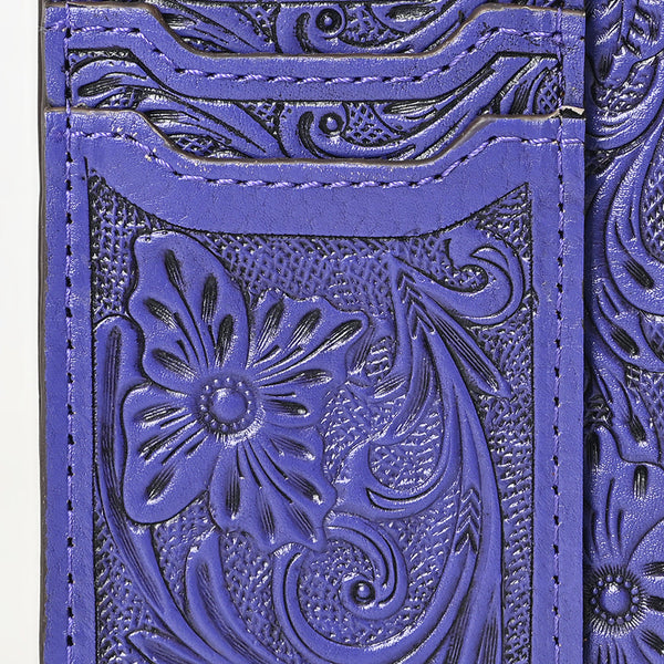 ADBG1506 American Darling Western Leather Card Holder Bag with Hand-Tooled Floral Carved Detail