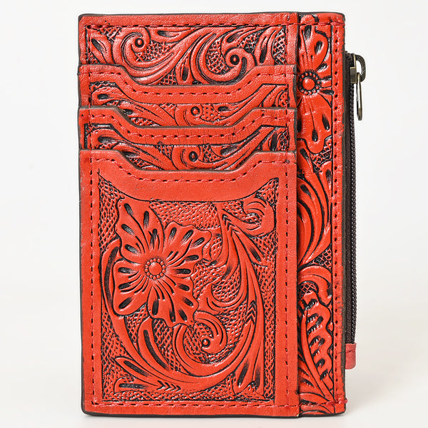 ADBG1506 American Darling Western Leather Card Holder Bag with Hand-Tooled Floral Carved Detail