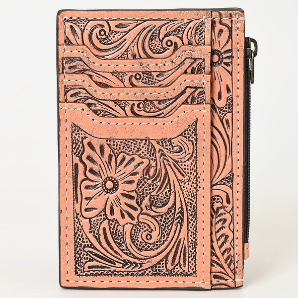 ADBG1506 American Darling Western Leather Card Holder Bag with Hand-Tooled Floral Carved Detail