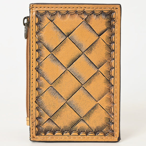 ADBG1506 American Darling Western Leather Card Holder Bag with Hand-Tooled Floral Carved Detail