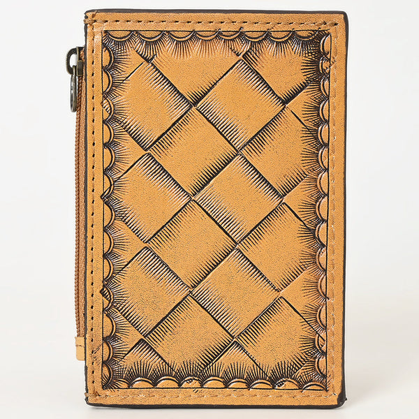 ADBG1506 American Darling Western Leather Card Holder Bag with Hand-Tooled Floral Carved Detail