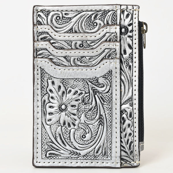 ADBG1506 American Darling Western Leather Card Holder Bag with Hand-Tooled Floral Carved Detail