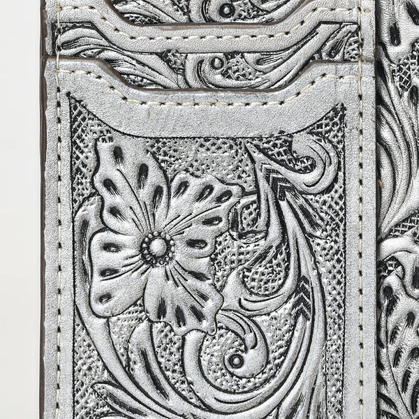 ADBG1506 American Darling Western Leather Card Holder Bag with Hand-Tooled Floral Carved Detail