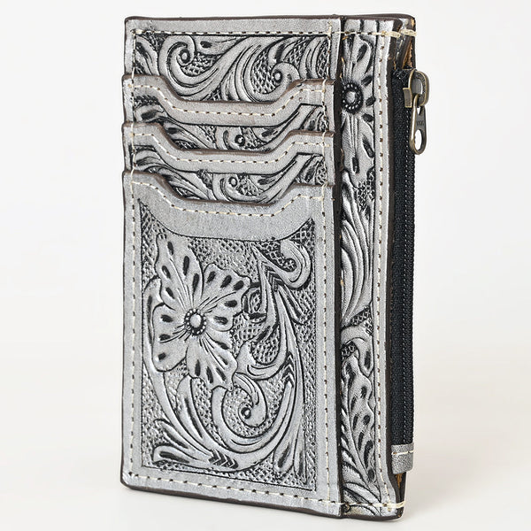 ADBG1506 American Darling Western Leather Card Holder Bag with Hand-Tooled Floral Carved Detail