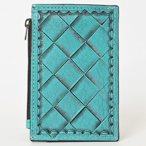 ADBG1506 American Darling Western Leather Card Holder Bag with Hand-Tooled Floral Carved Detail