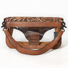 ADBG1507 American Darling Hand-Tooled Western Leather Clear Bag Genuine Tooled Floral Crossbody