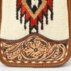 ADBG1510 American Darling Western Leather Sling Bag with Hand-Tooled Floral & Saddle Blanket Panel