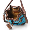 ADBG1512 American Darling Western Leather Bucket Bag Saddle Blanket Weave & Tassel Detail