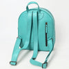 ADBG1515 American Darling Western Leather Backpack Bag with Hand-Tooled Details & Woven Saddle Blanket